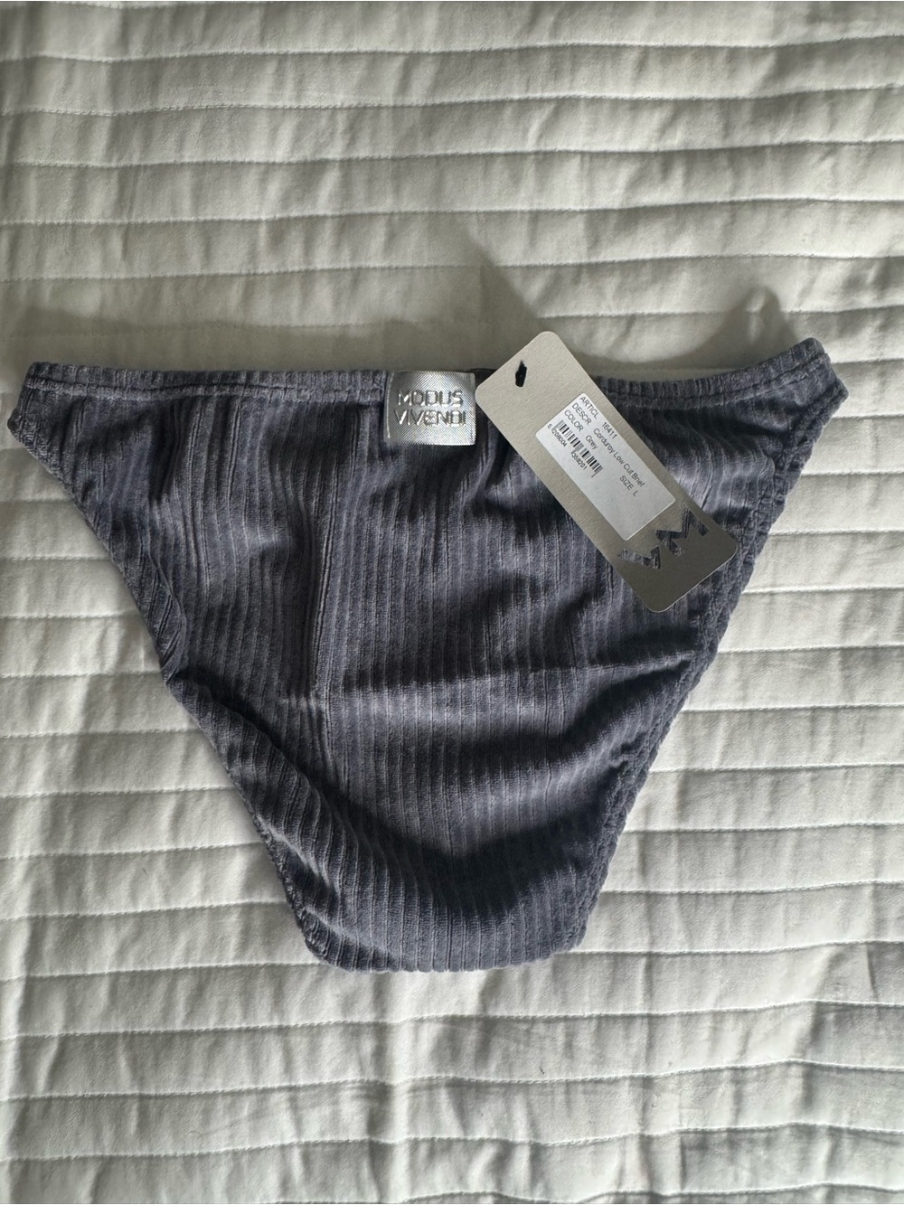 MODUS VIVENDI Ribbed Briefs in Gray - Picture 5 of 5